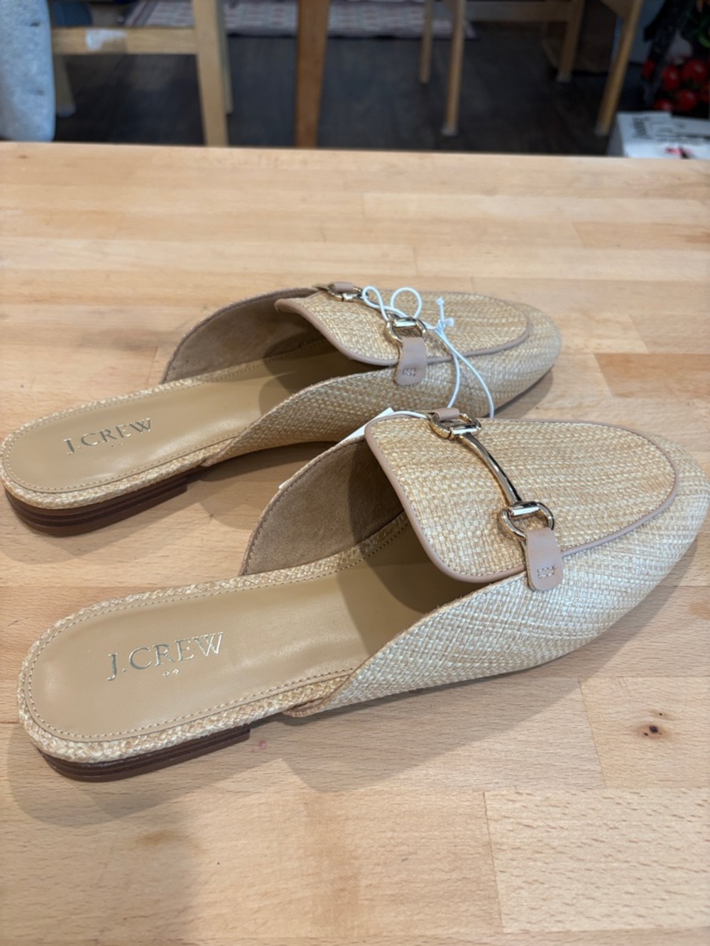 J. Crew Natural Straw Slip-On Horsebit Mules - Picture 5 of 5